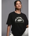 Kadın Baskılı Oversize T-shirt - Siyah