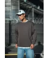 Kışlık Bisiklet Yaka Üç İplik Basic SweatShirt - Antrasit