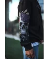 Kuru Kafa Baskılı Kapşonlu SweatShirt - Siyah