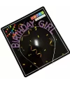 Mor Renk Kristal Taşlı Parlak Birthday Girl Yazılı Taç 16x17 Cm