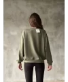 Osy Modal Yumuşak Dokulu Kumaş Bisiklet Yaka Oversize Sweatshirt - Haki