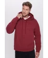 Üç İplik Penye Kapşonlu Basic SweatShirt - Bordo