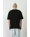 Unisex Basic Bisiklet Yaka Oversize T-Shirt - Siyah