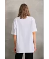 Unisex Bisiklet Yaka 20/1 Düz Oversize T-Shirt - Beyaz