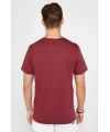 Unisex Düz Biskilet Yaka Oversize T-shirt - Bordo