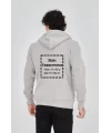 Unisex Tam Fermuarlı Kapşonlu Özel Tasarım SweatShirt - Boyama Gri