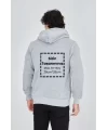 Unisex Tam Fermuarlı Kapşonlu Özel Tasarım SweatShirt - Gri