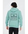 Unisex Tam Fermuarlı Kapşonlu Özel Tasarım SweatShirt - Mint Yeşili