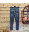 Yüksek Bel Likralı Jean Pantolon 90 Cm