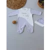 Luz&Pos 0-3 3-6 Ay Lucky Baby Nakışlı Es Çizgi Boy Şapkalı Erkek Bebek Tulumu Kahvemelanj