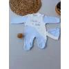 Luz&Pos 0-3 3-6 Ay Lucky Baby Nakışlı Es Çizgi Boy Şapkalı Erkek Bebek Tulumu Mavi