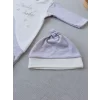Luz&Pos 0-3 3-6 Ay Lucky Baby Nakışlı Es Çizgi Boy Şapkalı Erkek Bebek Tulumu Kahvemelanj
