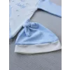 Luz&Pos 0-3 3-6 Ay Lucky Baby Nakışlı Es Çizgi Boy Şapkalı Erkek Bebek Tulumu Mavi