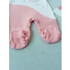 Luz&Pos 0-3 3-6 Ay Lucky Baby Nakışlı Es Çizgi Boy Şapkalı Kız Bebek Tulumu Pudra