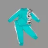 Luz&Pos 1-2-3 Yaş Payetli Pelüş Tavşan Desenli Likra Penye Kumaş Sweat Pantolonlu Kız 2li Çocuk Takımı Mint Yeşili