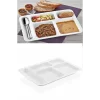 10 Adet  5 Bölmeli Kırılmaz Tabldot Tabak Self Servis Yemekhane Okul Lokanta Tabildot (40 Cm X28 Cm)