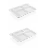 10 Adet  5 Bölmeli Kırılmaz Tabldot Tabak Self Servis Yemekhane Okul Lokanta Tabildot (40 Cm X28 Cm)