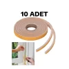 10 Adet Kapı Pencere Isı Yalıtım Süngeri Yapışkanlı Pencere Rüzgar Bandı 18mm X 2,5 Mt