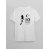 10 Kasım Atatürk Baskılı T-shirt - Beyaz