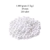 1.000 gram (1 kg.) 18mm Beyaz Renk Plastik İnci Boncuk Çanta ve Takı Yapım Boncuğu (~220 adet)