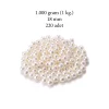 1.000 gram (1 kg.) 18mm Krem Renk Plastik İnci Boncuk Çanta ve Takı Yapım Boncuğu (~220 adet)