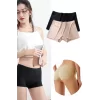 2 Adet Kadın Dikişsiz Görünmez İz Yapmaz Mini Şort Boxer Siyah Ten