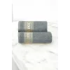 2 Parça Elysium Premium Banyo Havlu Seti  &#37;100 Pamuk 70x140 Cm Gri