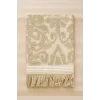 2 Parça Jakarlı Banyo Havlu Takımı &#37;100 Pamuklu 90x150 Cm Arden Bej