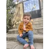 Luz&Pos 3-4-5 Yaş Fitilli Kadife Ceket Kot Pantolonlu 3lü Kız Erkek Çocuk Takımı Siyah