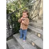 Luz&Pos 3-4-5 Yaş Fitilli Kadife Ceket Kot Pantolonlu 3lü Kız Erkek Çocuk Takımı Siyah