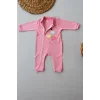 Luz&Pos 3-6 18-24 24-36 Ay Uçan Balonlar Nakışlı Ef Boy Fermuarlı Kız Bebek Tulumu Pembe
