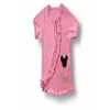 Luz&Pos 3-6 6-9 9-12 12-18 Ay Princess Taçlı Mickey Nakışlı Şort Tişört 3lü Kız Bebek Takımı Pembe