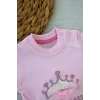 Luz&Pos 3-6 6-9 9-12 Ay Full Star Nakışlı Şapkalı Uzun Kollu Sweat 3lü Erkek Bebek Takımı Pembe
