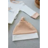 Luz&Pos 3-6 6-9 9-12 Ay Full Star Nakışlı Şapkalı Uzun Kollu Sweat 3lü Erkek Bebek Takımı Buğday