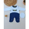 Luz&Pos 3-6 9-12 12-18 Ay Özel Kuvvetler Nakışlı Bere Şapkalı Kız Erkek Bebek Tulumu Lacivert