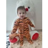 Luz&Pos 3-6-9-12 Ay Pooh Desenli Zebra Çizgili Şapkalı Sweatli 3lü Kız Erkek Bebek Tulumu(sarı) Sarı