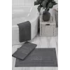3 Lü Banyo Ayak Havlusu &#37;100 Pamuklu 50x70 Cm Antrasit
