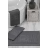 3 Lü Banyo Ayak Havlusu &#37;100 Pamuklu 50x70 Cm Antrasit