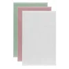 3 lü Düz Renk El Yüz Havlu Seti &#37;100 Pamuklu 50x90 Cm Yeşil Gül Beyaz