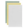 3 lü Düz Renk El Yüz Havlu Seti &#37;100 Pamuklu 50x90 Cm Yeşil Sarı Beyaz