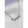 316L Çelik Gold Renk Açılır Yonca Model Zirkon Taşlı Kadın Kolye