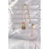 316L Çelik Gold Renk Karışık Mineli El Figür Tarot Kolye