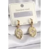 316L Çelik Gold Renk Kutup Yıldız İşleme Kadın Küpe