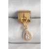 316L Çelik Gold Renk Sallantı Damla Zirkon Taşlı Nomination Charm