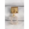 316L Çelik Gold Renk Sallantı Kare Zirkon Taşlı Nomination Charm
