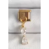 316L Çelik Gold Renk Sallantı Zirkon Taşlı Kurdele Model Nomination Charm