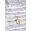 316L Çelik Gold Renk Zincir Koç Burcu Zirkon Taşlı Kadın Kolye