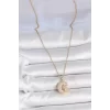 316L Çelik Gold Renk Zincir Zirkon Taşlı Ay Yıldız Model Kadın Kolye