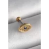 316L Çelik Gold Renk Zirkon Taşlı Göz Tragus Piercing
