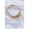 316L Çelik Gold Renk Zirkon Taşlı Model Charm Bileklik
